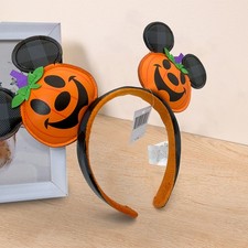 Disney-Parks Minnie Halloween Party Headband Mickey Jack-o'-Lantern Pumpkin Ears