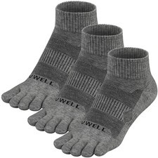Merino Wool Toe Socks for Men and Women, Moisture Wicking Ankle Five Finger s...