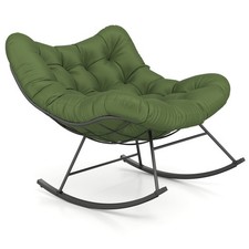 Oversized Rocking Chair with Cushion Max 205kg Capacity Green