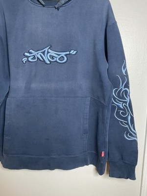 Vintage JNCO Skater Y2K Tribal Embroidered Pullover Hoodie Faded