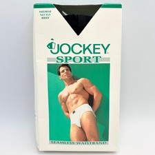 Vintage 1996 Jockey Sport Mens Midrise No Fly Briefs Black XL 40-42 New Open Box