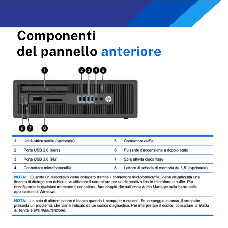 Pc Computer Desktop HP 800/600 G1 SFF i5 8Gb 256Gb Win10 Pro Ricondizionato B - Immagine 3 di 4