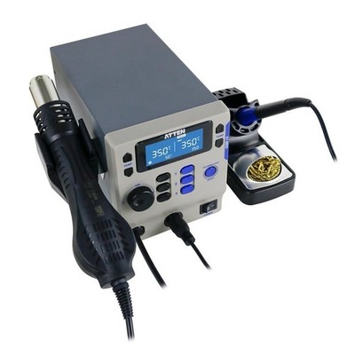 ST-8802 Dual Channel Soldering / Hot Air Rework Station Solder Atten