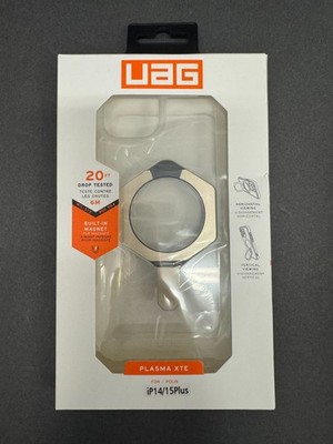 UAG Plasma XTE Case iPhone 14 Plus 15 Plus MagSafe W/ Kickstand Clear/Titanium