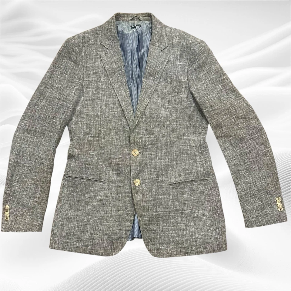 Blazer Giorgio Armani SOHO Gris Italia Seda Lino 42R 2BTN Doble Ventilación Foto 2 de 4