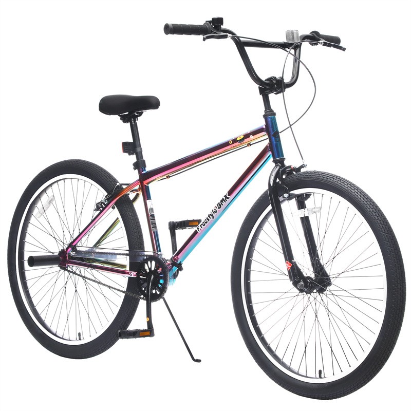 26-Inch Freestyle Mountain Bike Single-Speed Steel Frame wit