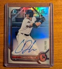 2022 Bowman Draft Chase DeLauter 1st Bowman Auto Refractor /499 Guardians