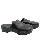 ZARA Damen Pantoletten Clogs Nieten Schwarz Gr. 39 Modern