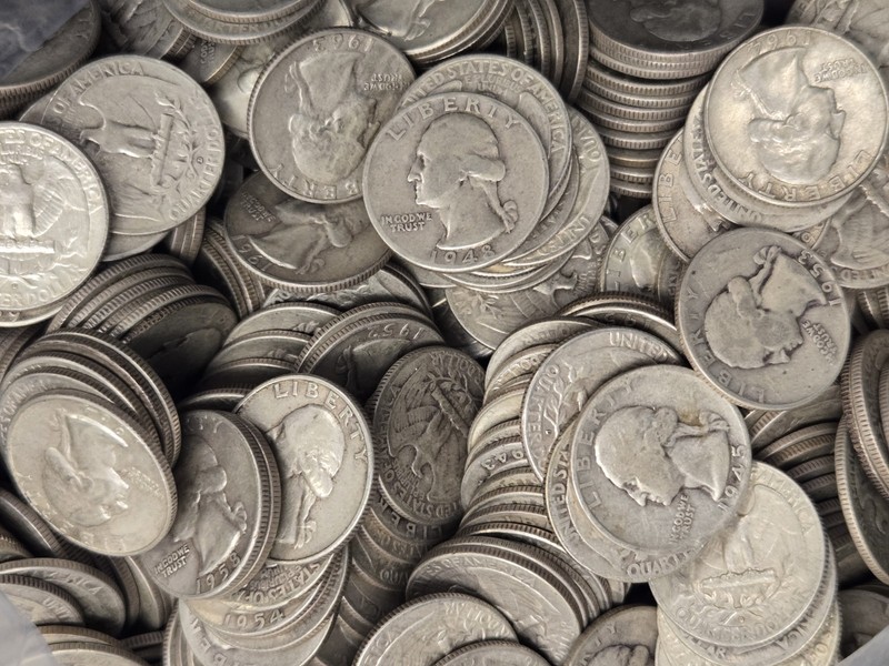 $150 Face Value 90% Silver Washington Quarters Unsearched Junk Silver US Coins