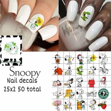 Snoopy Peanuts Waterslide Nail Decals Set Of 50 Bonus Instructions KC