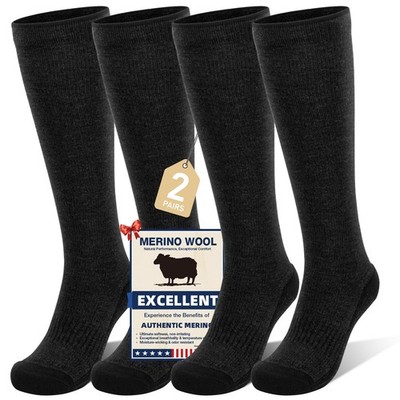 Iambamboo Merino Wool Compression Socks for Women&Men 1520mmHg Knee High Brea...