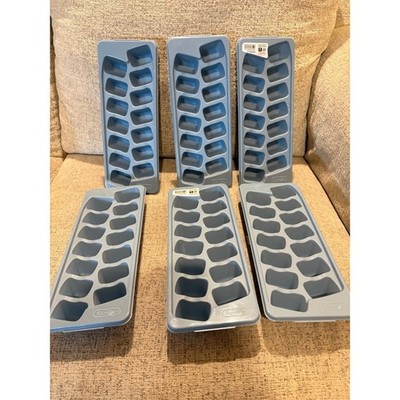 Sterilite Ice Cube Trays Set of 6 Stackable BPA Free Plastic Washed Blue 7262