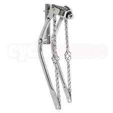 20" Lowrider Classic Square Twisted Spring fork W/Twisted Cage Bars Chrome