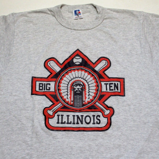 Vintage 90s Illinois T Shirt Single Stitch Big 10 College Baseball NCAA USA Made