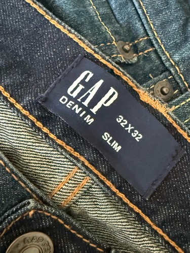 GAP Jeans Men's Size 32x32 Slim Straight Dark Wash 100% Cotton Denim - Picture 8 of 8