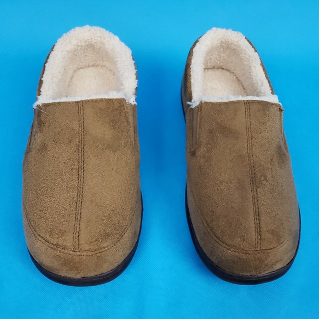 Tan SLIPPER Moccasins Indoor/outdoor Microfiber Suede Mocs Men 9