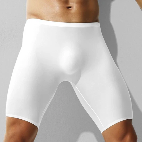 Mens Ice-Silk Underwear Long Leg Boxer Briefs Trunk Sport Shorts Breathable UK - Picture 18 of 38
