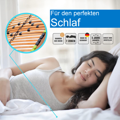 DaMi Basic 7-Zonen Lattenrost 90x200 120x200 140x200 verstellbar Lattenrahmen  - Bild 25 von 30