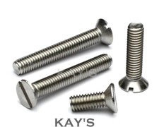 SLOTTED COUNTERSUNK MACHINE SCREWS ASSORTED 130 PIECE KIT A2 STAINLESS M3 M4 M5
