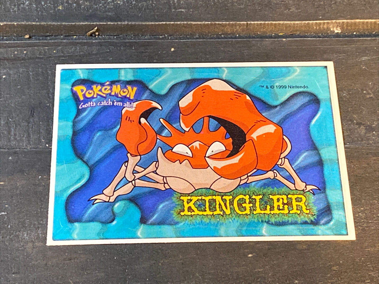 Vintage 1999 Pokémon Kingler Vending Machine Sticker Card A&A Made in USA
