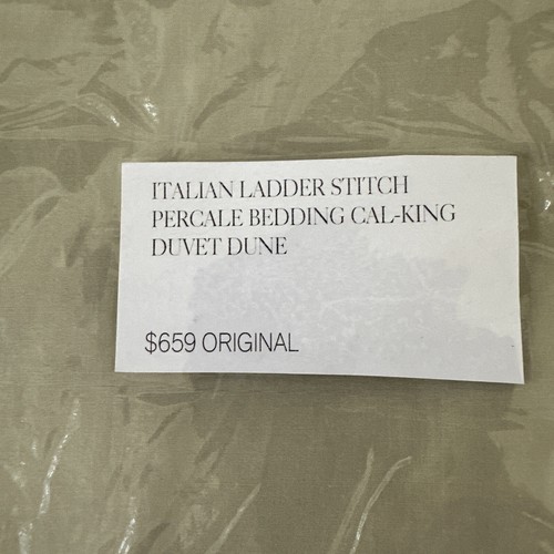 Restaurationsbeschläge RH italienische Leiterstich Perkal Baumwolle Cal King Bettdecke Düne - Bild 2 von 4