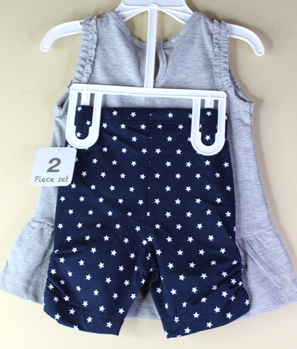 Planet Cotton Newborn Girls 2PC 4th of July Patriotic Flag and Star Outfit - Picture 2 of 4