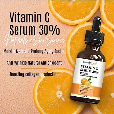 30% VITAMIN C SERUM + E + RETINOL + HYALURONIC ACID (HA) ORGANIC ANTI-AGING