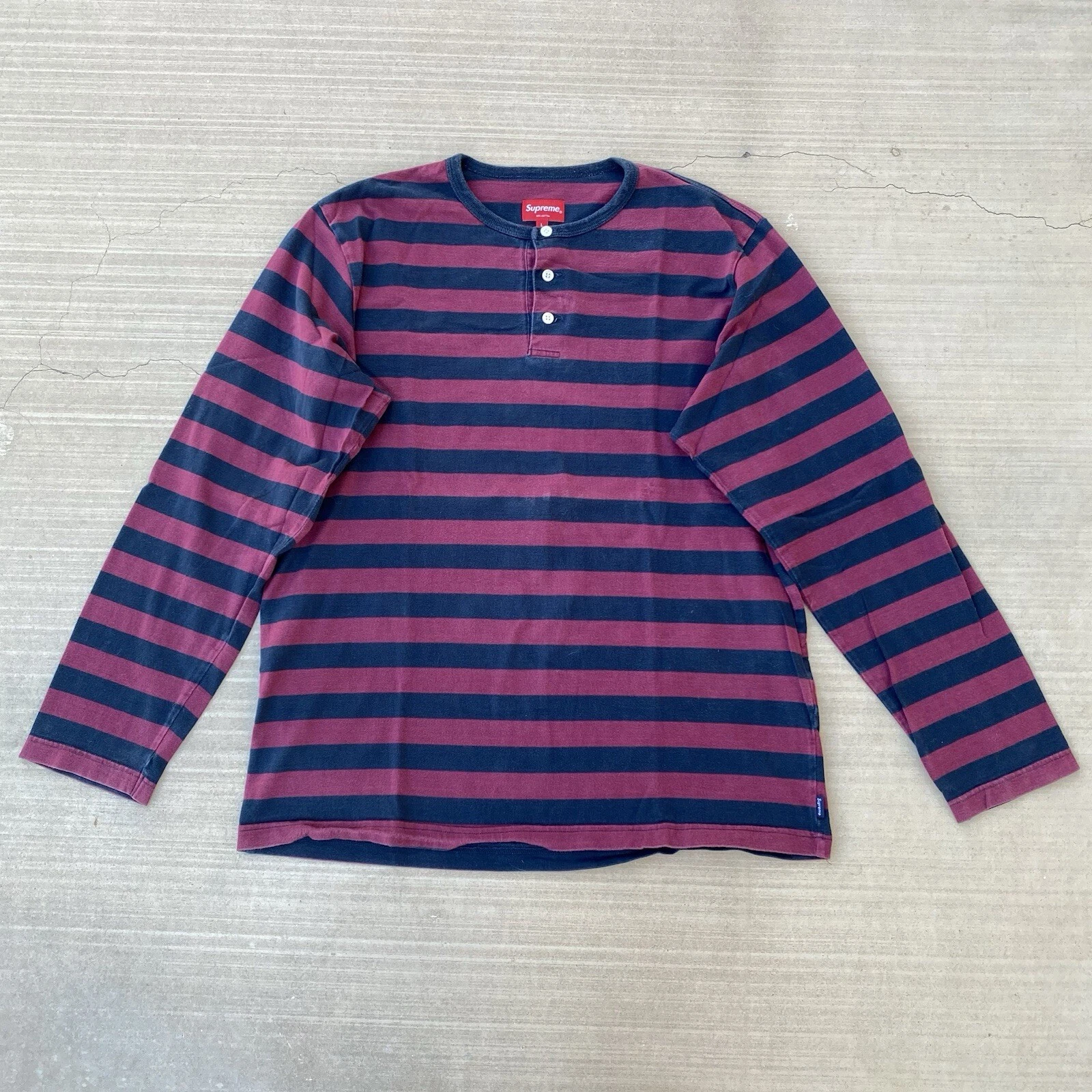 Chemise Henley rayée suprême 2012 bordeaux