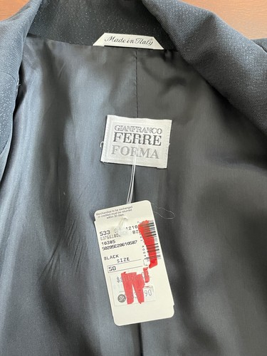 Brand New GIANFRANCO FERRE FORMA Women Pant Suit Set Metallic Black Size 18 - Picture 7 of 21