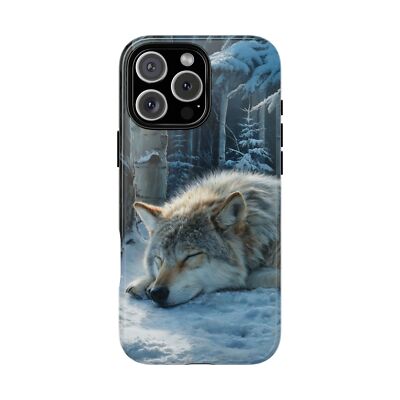 Phone Ink - iPhone | Galaxy | Pixel Case - Wolf Sleeping Snowy Forest