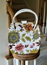 Stylecraft Miami Exclusive Design Tapestry Handbag Purse 50's 60's White