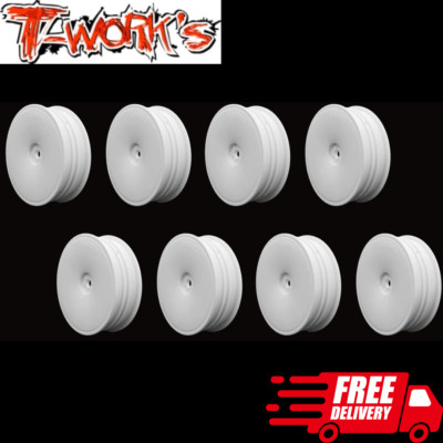 T-work's Narrow Buggy Front Wheels B6.4 B7 RB5 RB6 RB7 YZ2 XB2 12mm (8) White