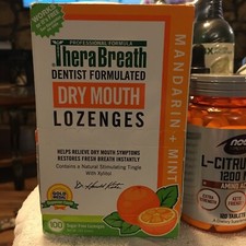 TheraBreath Dry Mouth Lozenges, 100 Lozenges, Mandarin Mint 9/24