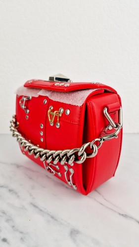 Alexander McQueen Lust Red Nano 16 Box Bag Hooks & Studs Handbag Crossbody Bag - Picture 5 of 24