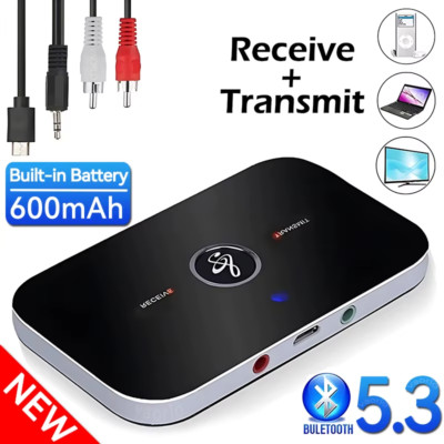 Bluetooth5.3 Transmitter Empfänger 2in1 Aux-RCA-Kabel Audioadapter TV-Kopfhörer