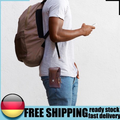 Multi-function Men Genuine PU Leather Fanny Waist Bag Waterproof Mobile Phones