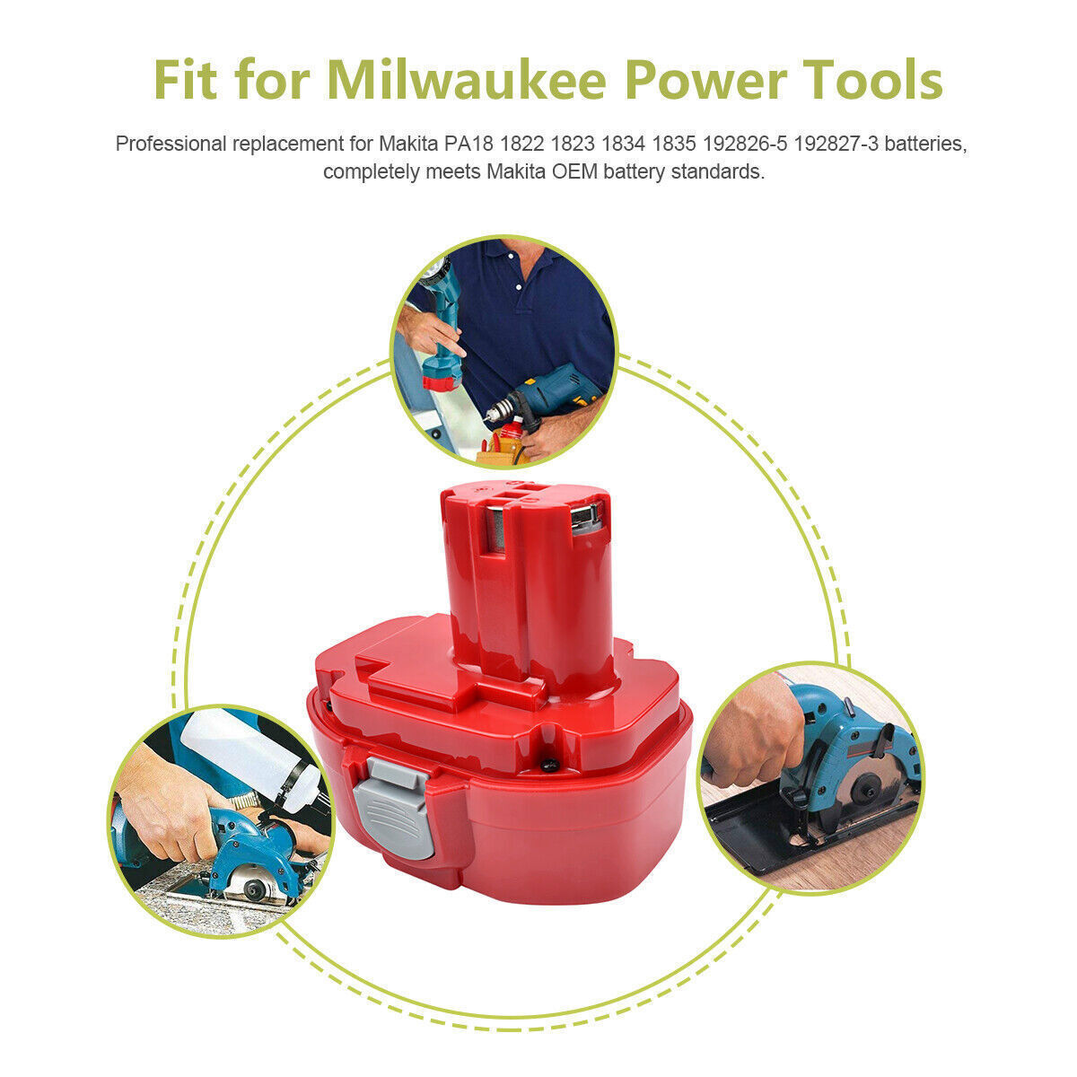 4,6Ah Akku für Makita 1822 1823 1833 1834 1835 8391D PA18 4334D 18V Ni-MH DP Neu