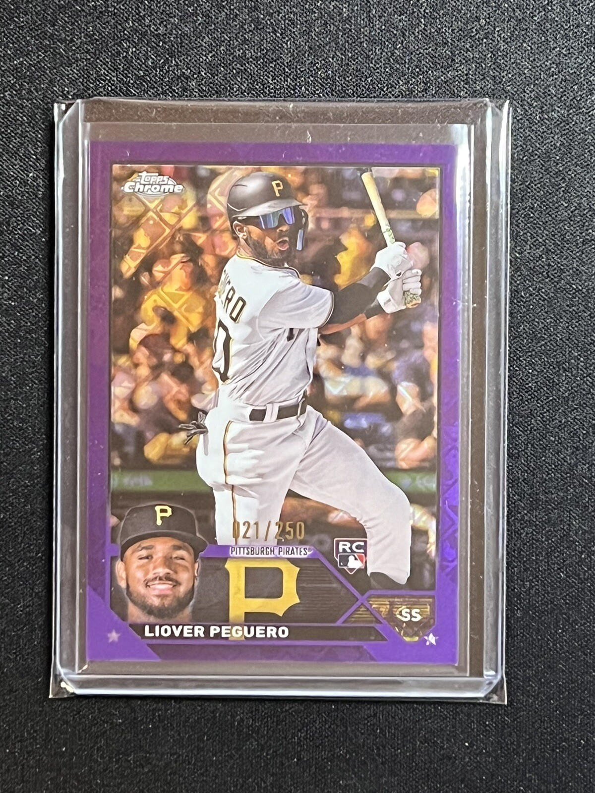 2023 Topps Chrome Logofractor LIOVER PEGUERO Purple Refractor Rookie Card /250