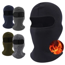 Thermal Balaclava Winter Ski Full Face Mask 1 Hole Hood Beanie Helmet Liner Hat