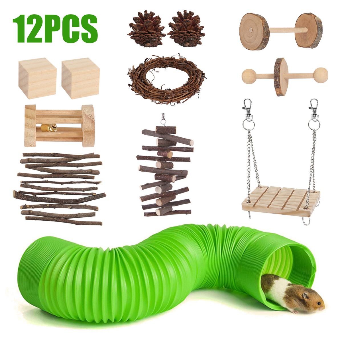 Animal Tunnel Exercise Seesaw Play Tunnel Tube Pet Toy For Rabbit Ferret Hamster Blue