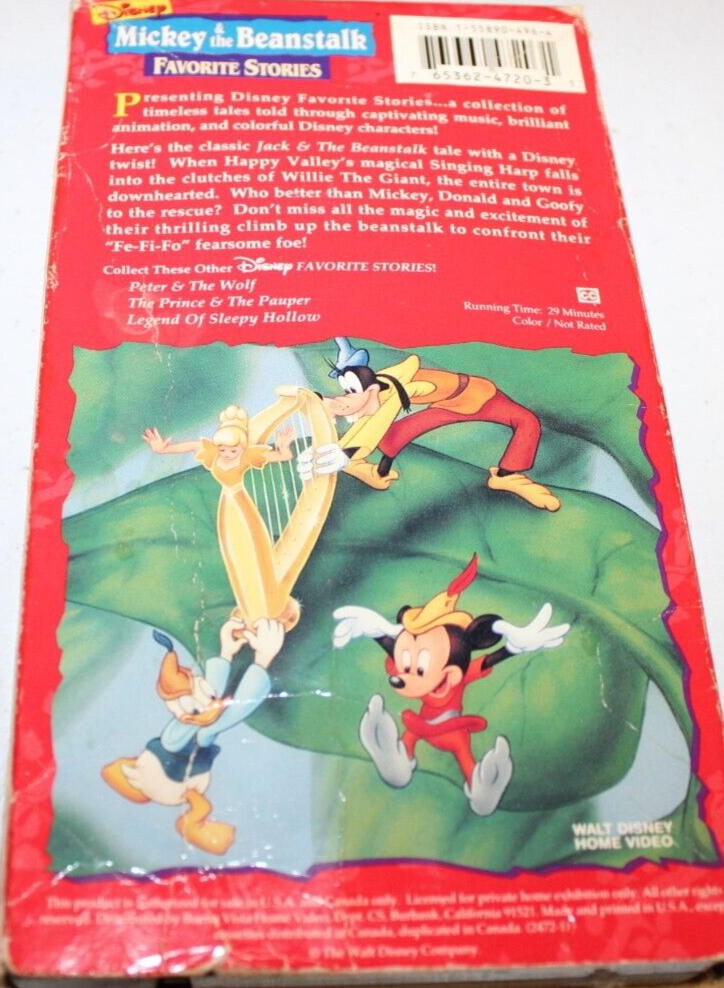 Disneys Learning Adventures - Mickey The Beanstalk (VHS 1994) Walt ...