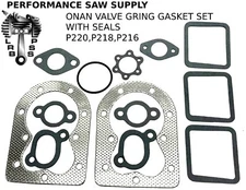 VALVE GRIND GASKET SET WITH VALVE SEALS FITS ONAN P220, P218, P216 ENGINES