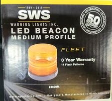 QTY 1 SWS 23400M LED BEACON WARNING LIGHT MEDIUM PROFILE FLEET MAGNETIC MOUNT