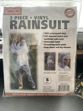 Campmaster Clear Vinyl Three Piece Rain Suit Small