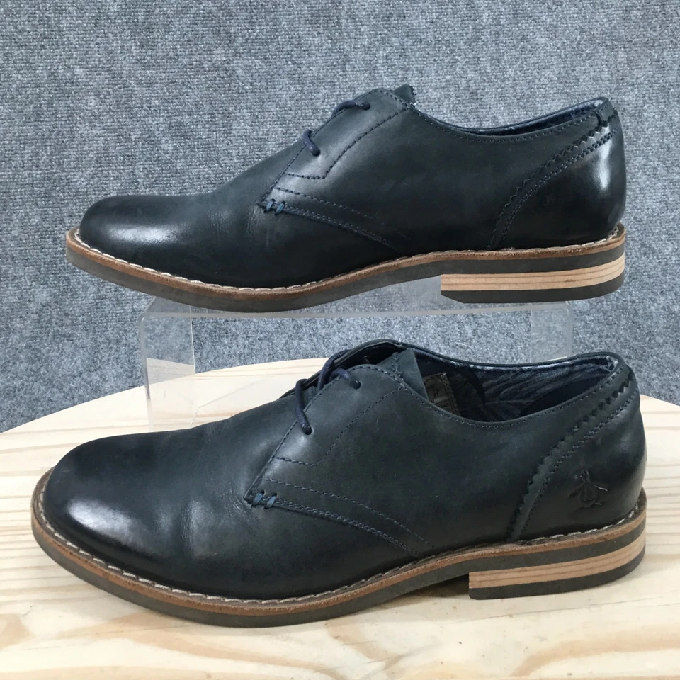 原装企鹅正装鞋男式 9 Willie OP 系带休闲牛津蓝色皮革 — 第 2/4 张图片