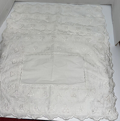 Home Expression White Placemats with Metallic Thread Set of 5