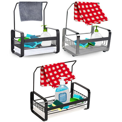 Hochwertige Küche Spüle Caddy Schwamm Flüssigkeit Halter Organizer Edelstahl 