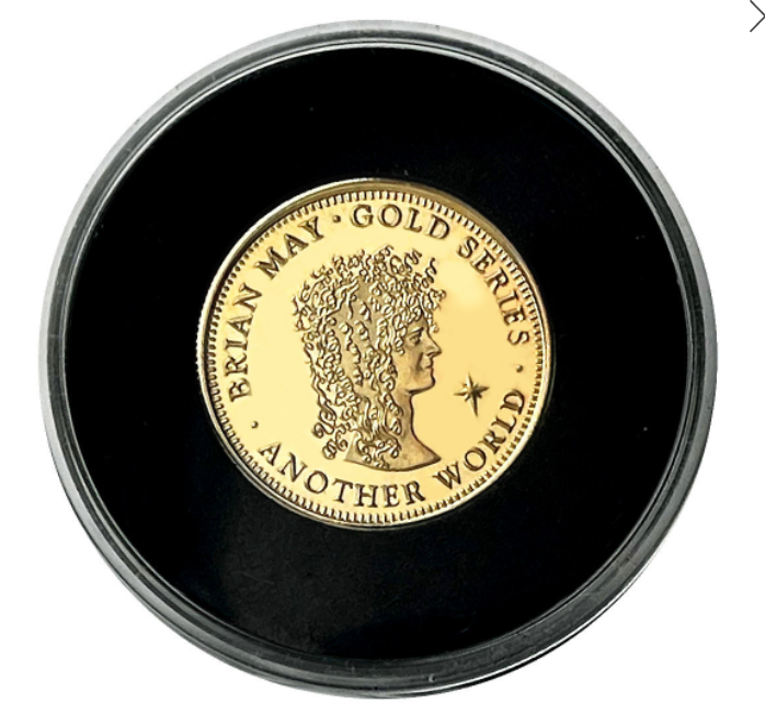 2022Brian May Another WorldSixpencギターピック Queen Brian May 2022 Another World Gold Sixpence Coin Guitar Pick