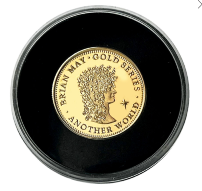 Queen Brian May 2022 Another World Gold Sixpence Coin Guitar Pick