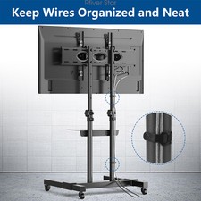 Mobile TV Stand Rolling Cart for 37" to 80" Flat Screen/Curved TVs up to 110lbs